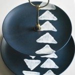 a triangle stamp cake stand