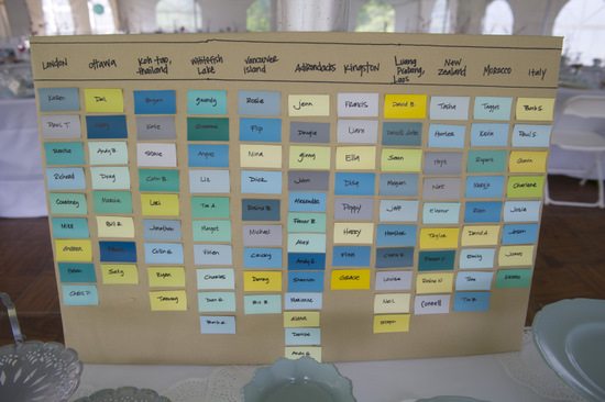 tented wedding seating chart