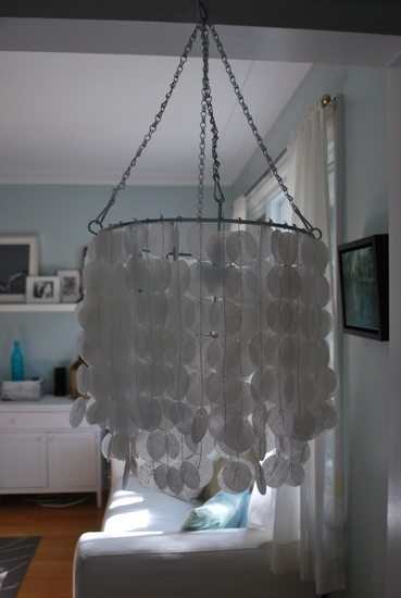 How to Make a DIY Hanging Capiz Shell Pendant Chandelier