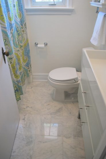 Choosing Faux Carrara Marble Floor Tile For The Bathroom