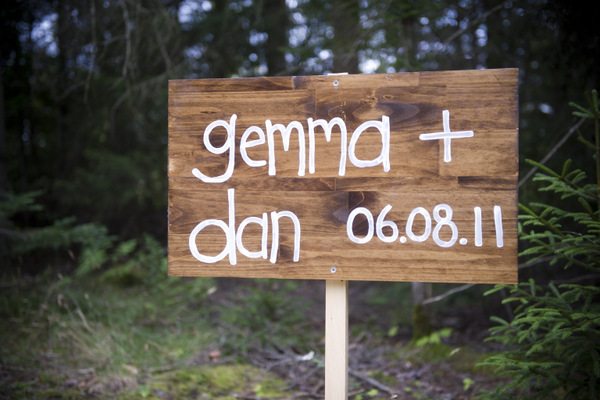 DIY wedding sign posts