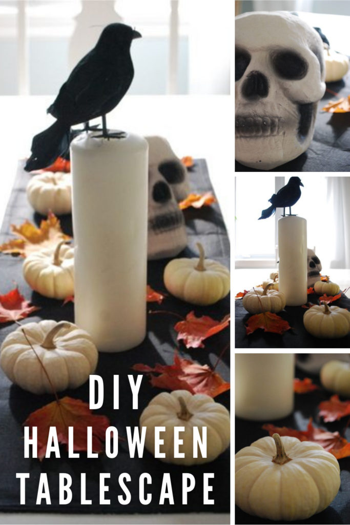 Collage of halloween decorations with text overlay.