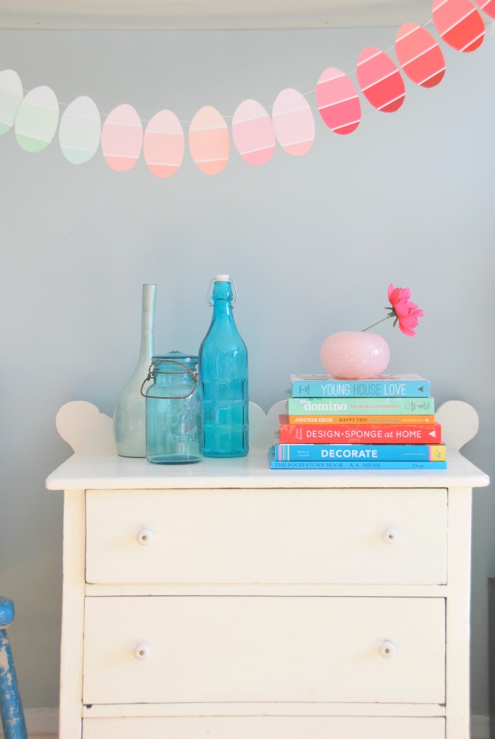 DIY Easter Egg Garland Made With Paint Chips - Kid-Friendly Easter Craft