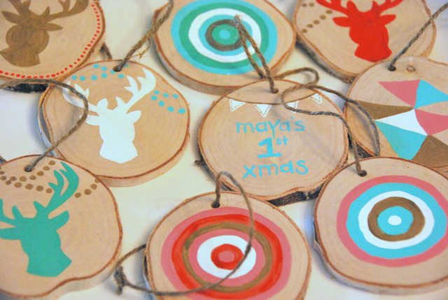 Easy Homemade Ornaments with Kids: Wood Slices & Paint Markers - DIY  Danielle®