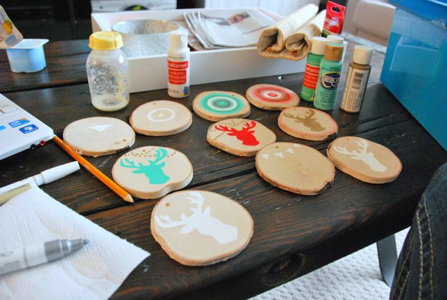 Wood Slice Ornaments for Christmas - Mom vs the Boys