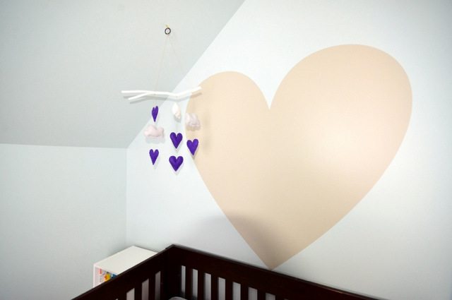 blue and purple nursery decor for a baby girl - via the sweetest digs