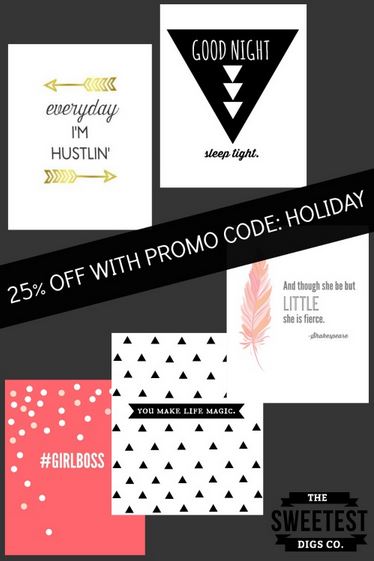 the sweetest digs co etsy shop - 25 percent off art prints with promo code HOLIDAY