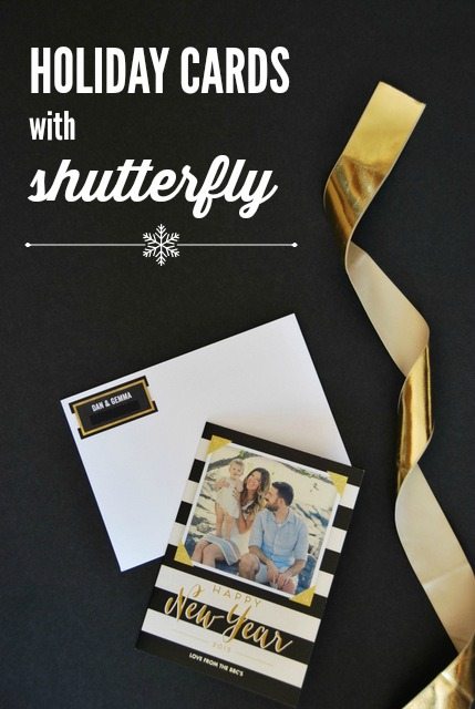 photo black white and gold christmas cards with shutterfly