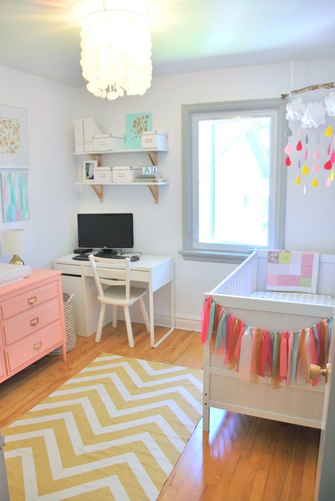 DIY nursery: a sweet space for a little girl designed on a budget with great DIY ideas!