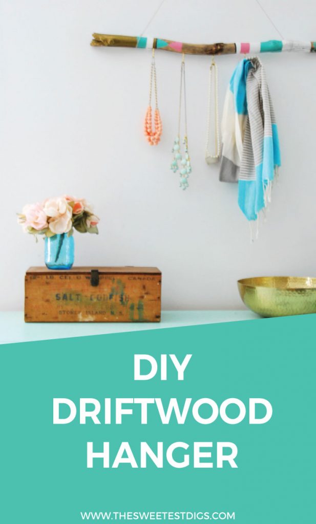 How To Make A DIY Jewelry Hanger Using Driftwood - THE SWEETEST DIGS