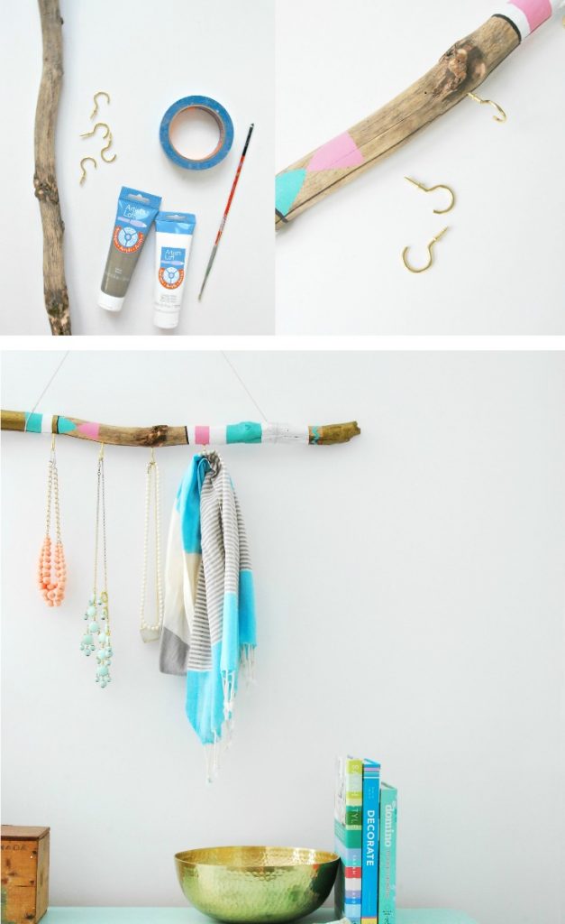 How To Make A DIY Jewelry Hanger Using Driftwood - THE SWEETEST DIGS