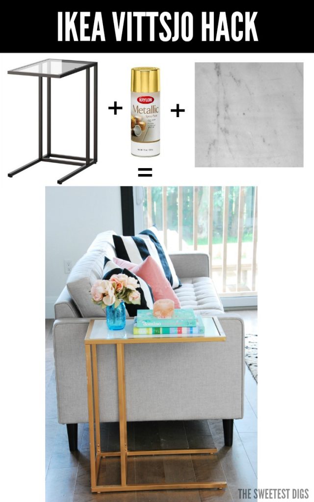 Ikea Hack Turn The Vittsjo Into A Gold And Marble Side Table