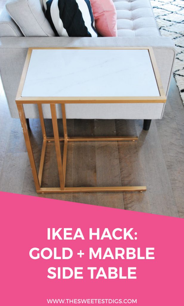 IKEA Hack Turn the Vittsjo Into A Gold And Marble Side Table THE