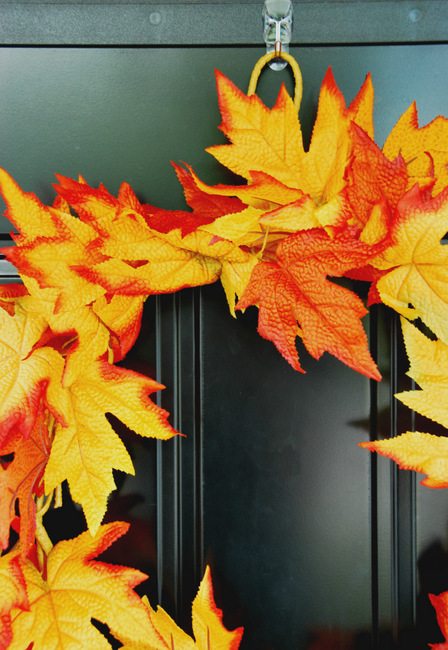 Simple DIY Fall Leaf Wreath for less than $5