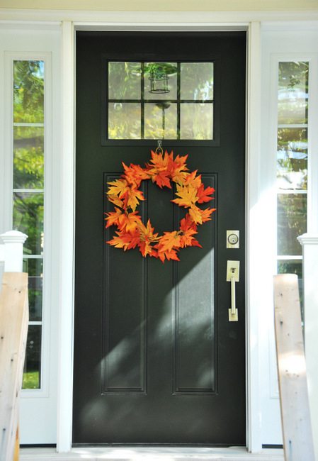 Simple DIY Fall Leaf Wreath for less than $5