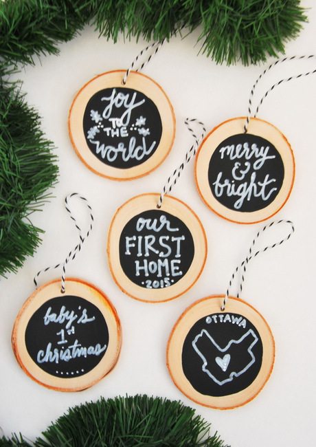 Diy Handmade Christmas Ornaments With Wood Slices The Sweetest Digs