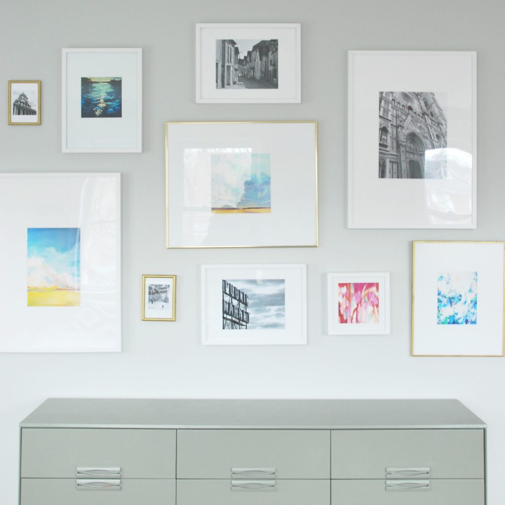 Need to hang artwork DIY a gallery wall using mixed vintage and IKEA frames. Plus, my trick for the best and easiest matching bright white mattes! Head on over to the blog post for the full how-to tutorial.