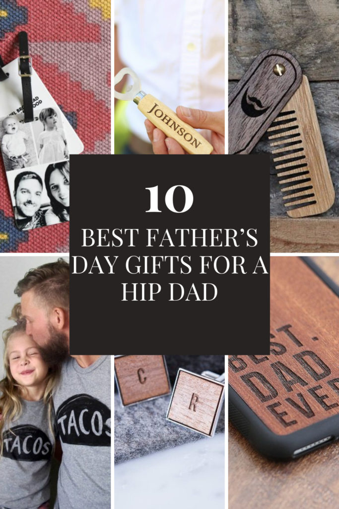 Collage of Father's Day gifts with text overlay.