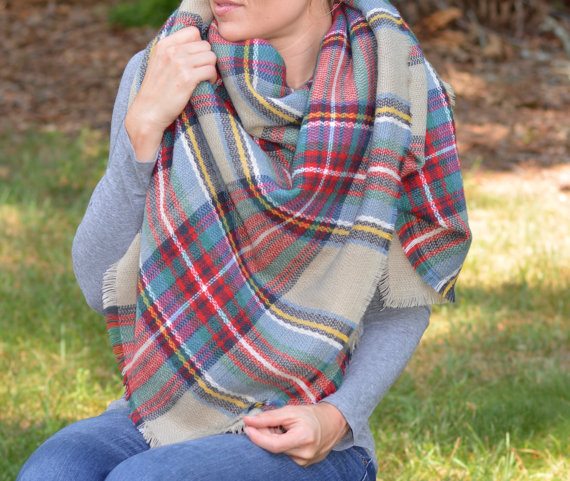 plaid-blanket-scarf