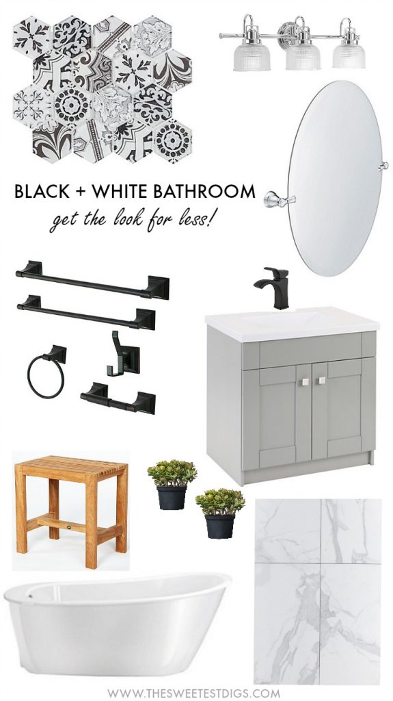 Statement-Making Black & White Bathroom