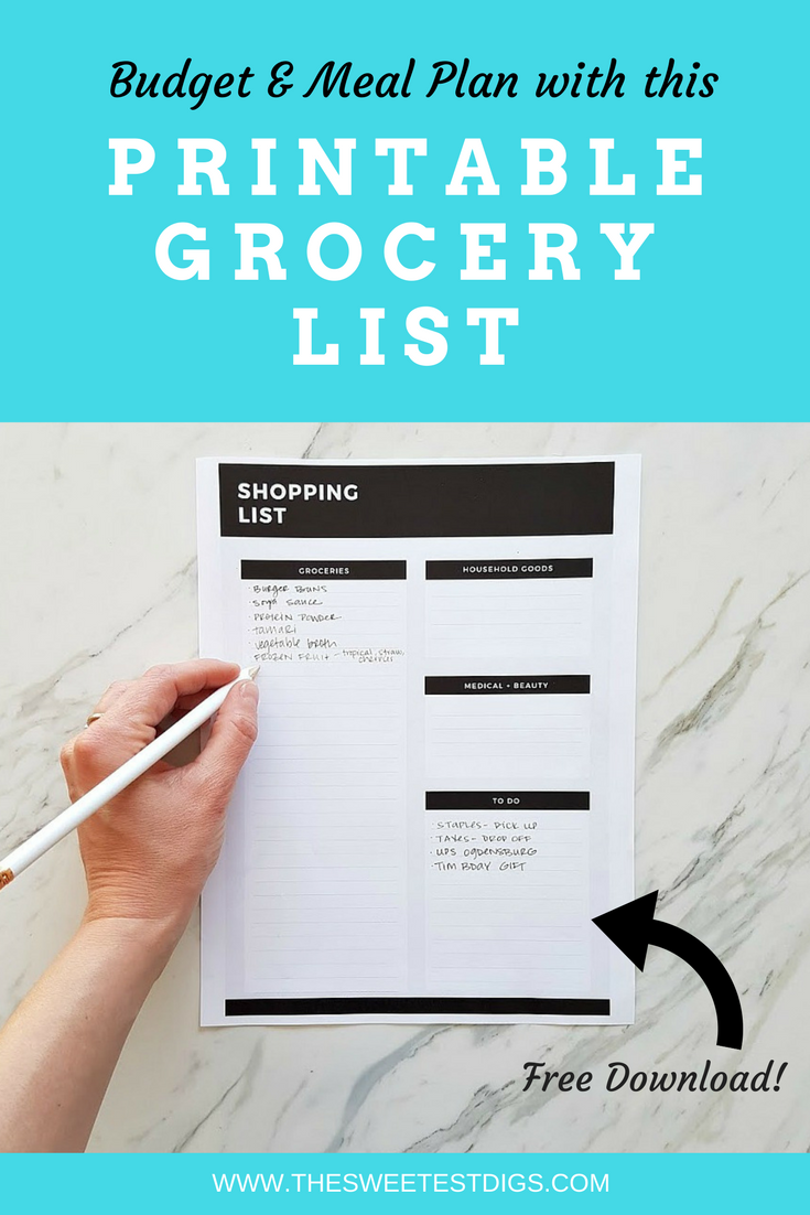 simple grocery list