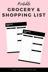 Free Printable Grocery List - THE SWEETEST DIGS