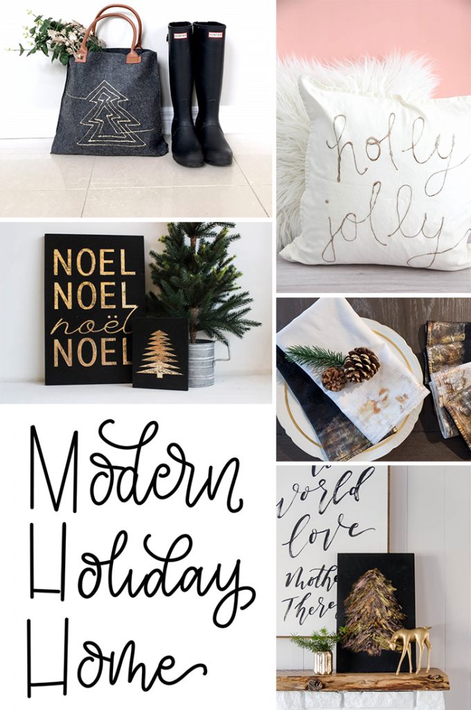 #Christmas #DIY projects for your home using gold foil transfer sheets! Make your home beautiful for the holidays. Click for tutorials!