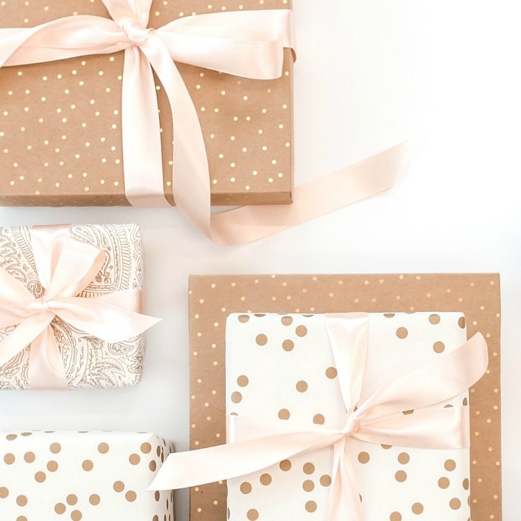 pink and gold christmas wrapping paper