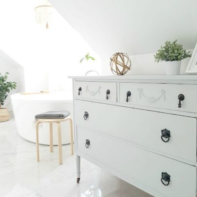 How to #Paint a #Gray #Dresser in a #matte, #chalk, #farmhouse finish using #Fusion #Mineral #Paints. Great for any room makeover!