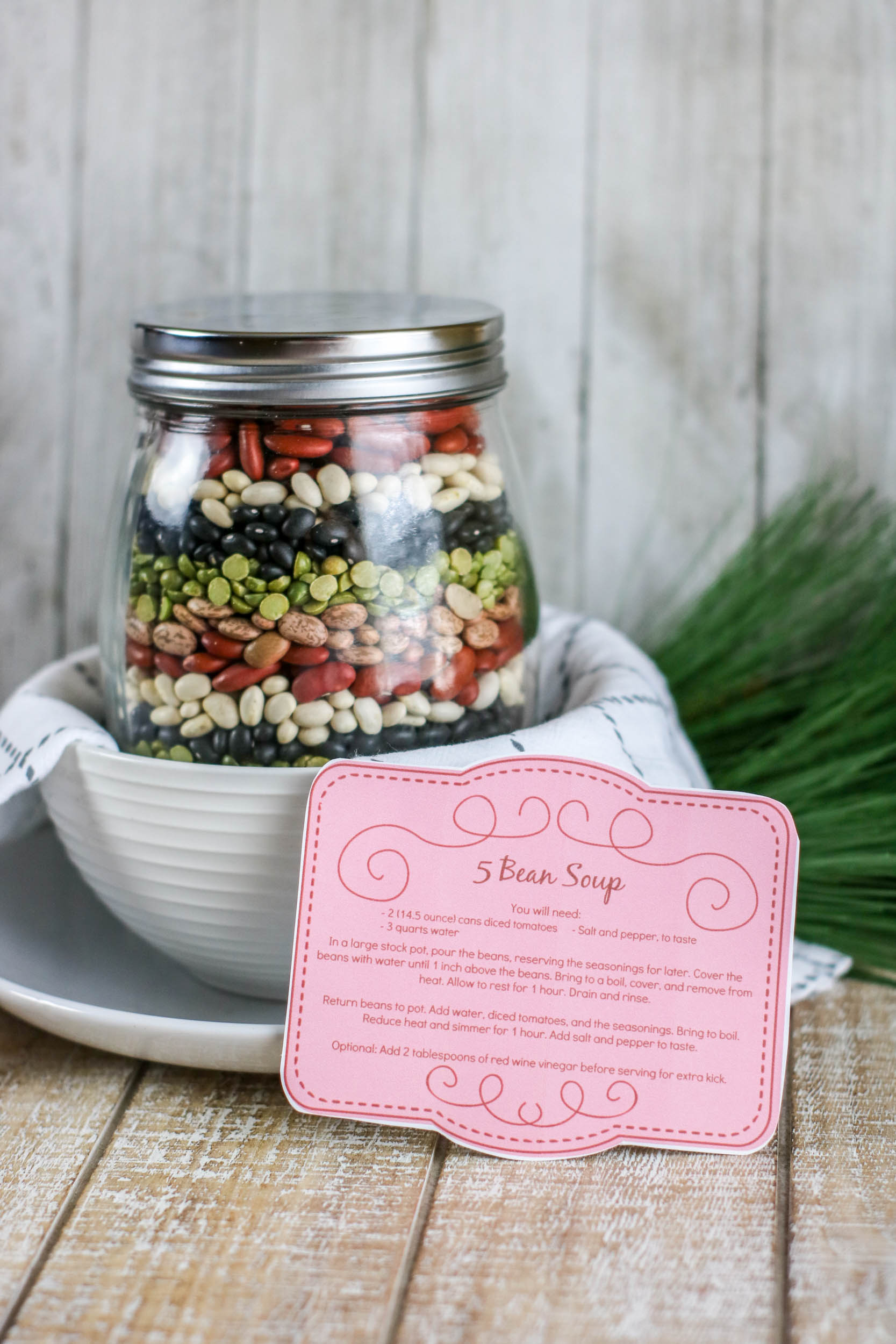 Easy DIY Bean Soup Mason Jar Gift