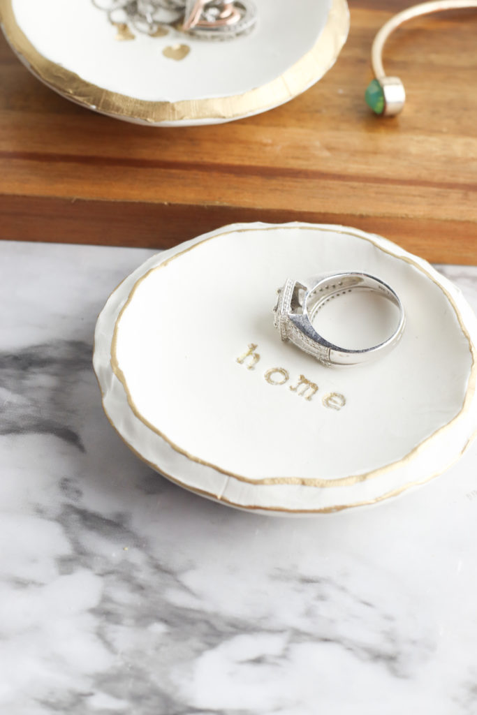 HOW TO MAKE A DIY AIR DRY CLAY GOLD AND WHITE PAINTED BOWL - Francine's  Place Blog