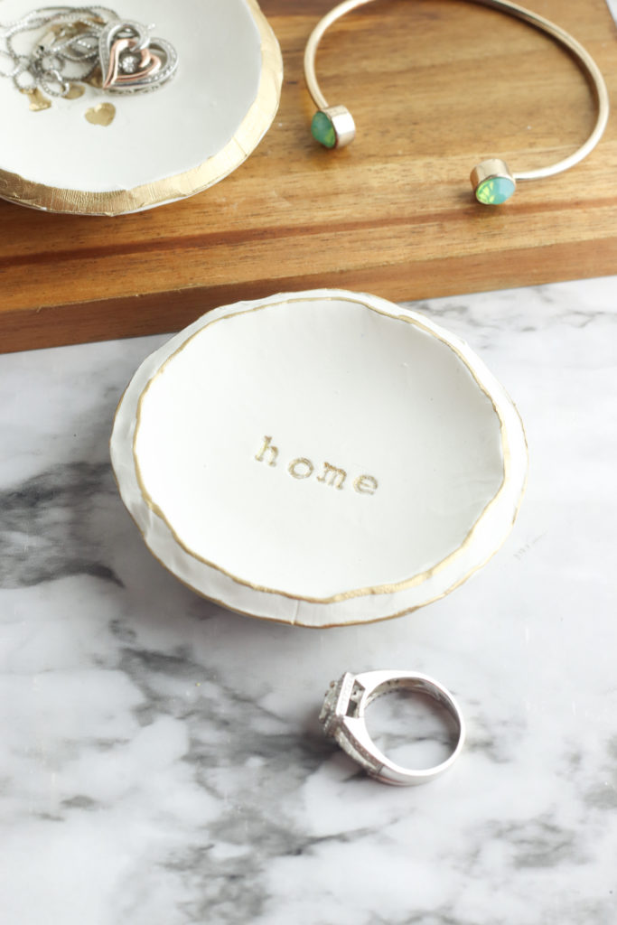 HOW TO MAKE A DIY AIR DRY CLAY GOLD AND WHITE PAINTED BOWL - Francine's  Place Blog