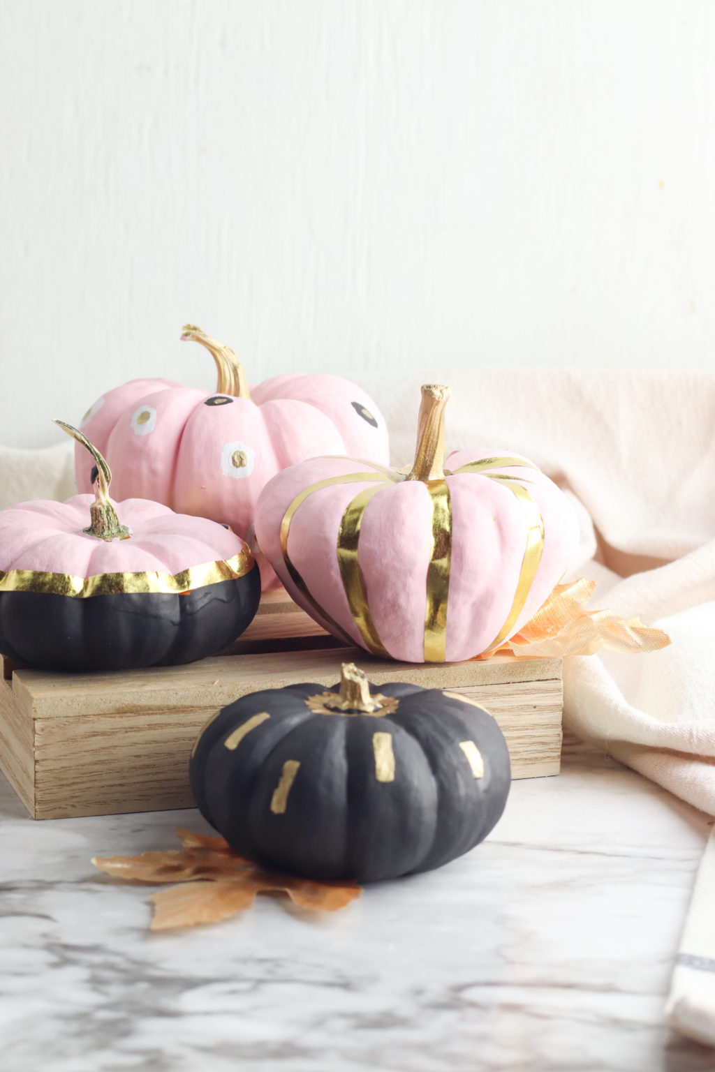 Pumpkin Painting Ideas Pink Gold THE SWEETEST DIGS   Metallic Gold Painted Pumpkins Ideas Diy 11 1024x1536 