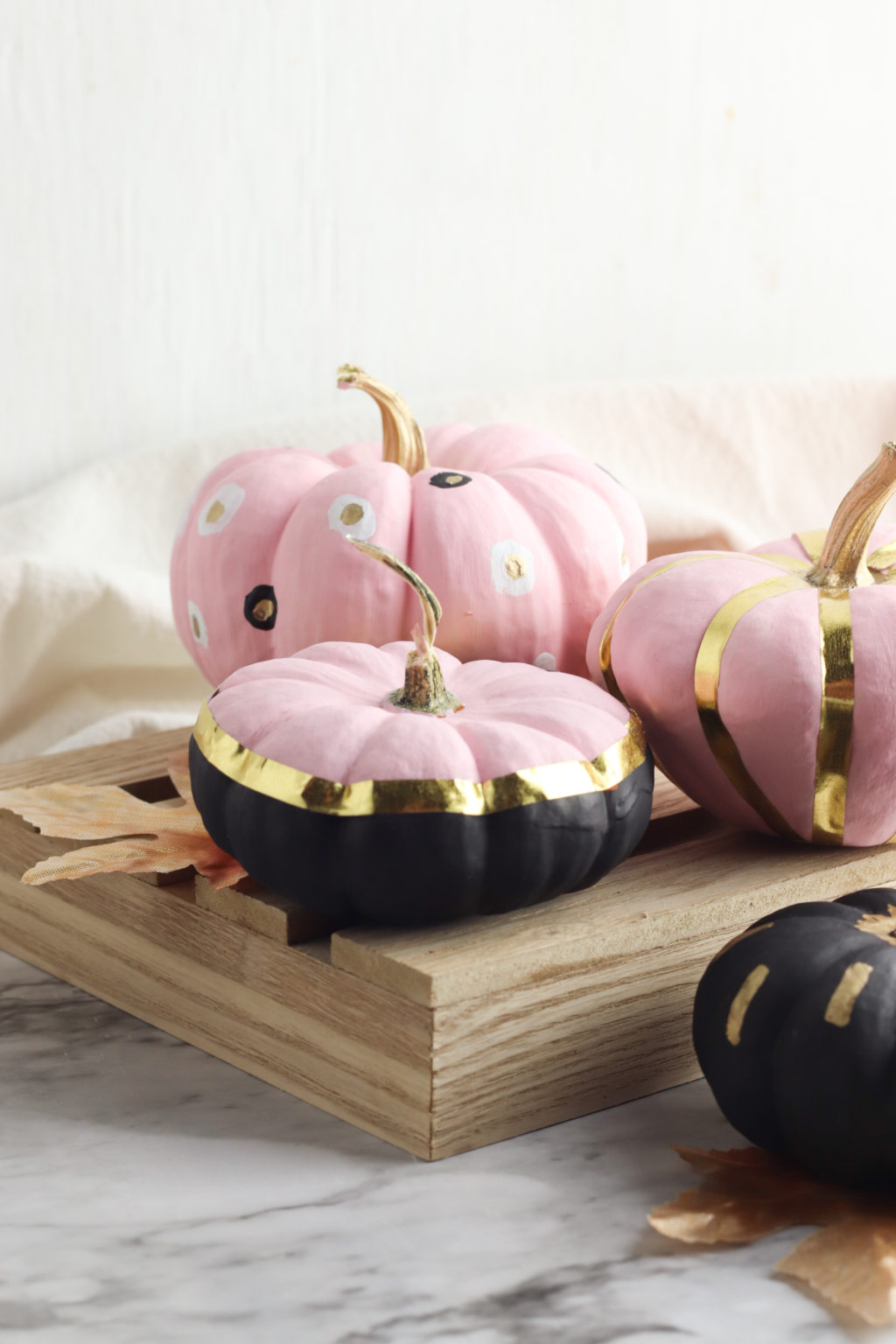 Pumpkin Painting Ideas Pink Gold THE SWEETEST DIGS   Metallic Gold Painted Pumpkins Ideas Diy 12 1024x1536 