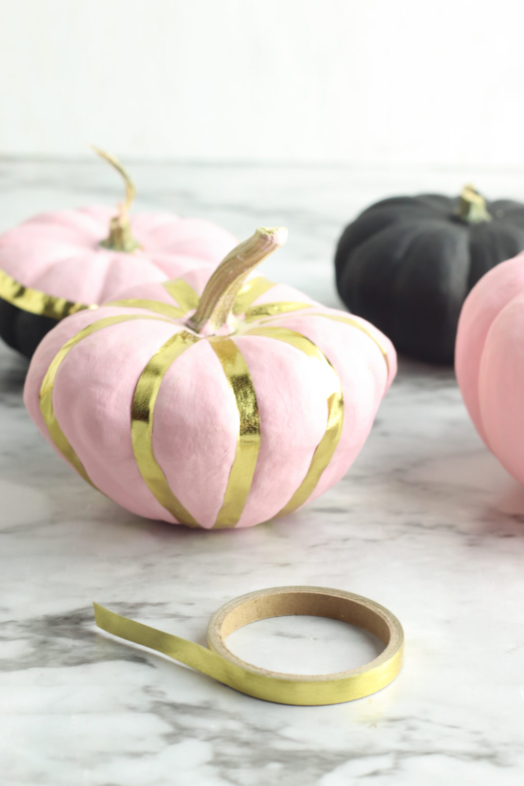 Pumpkin Painting Ideas Pink Gold THE SWEETEST DIGS   Metallic Gold Painted Pumpkins Ideas Diy 4 1024x1536 