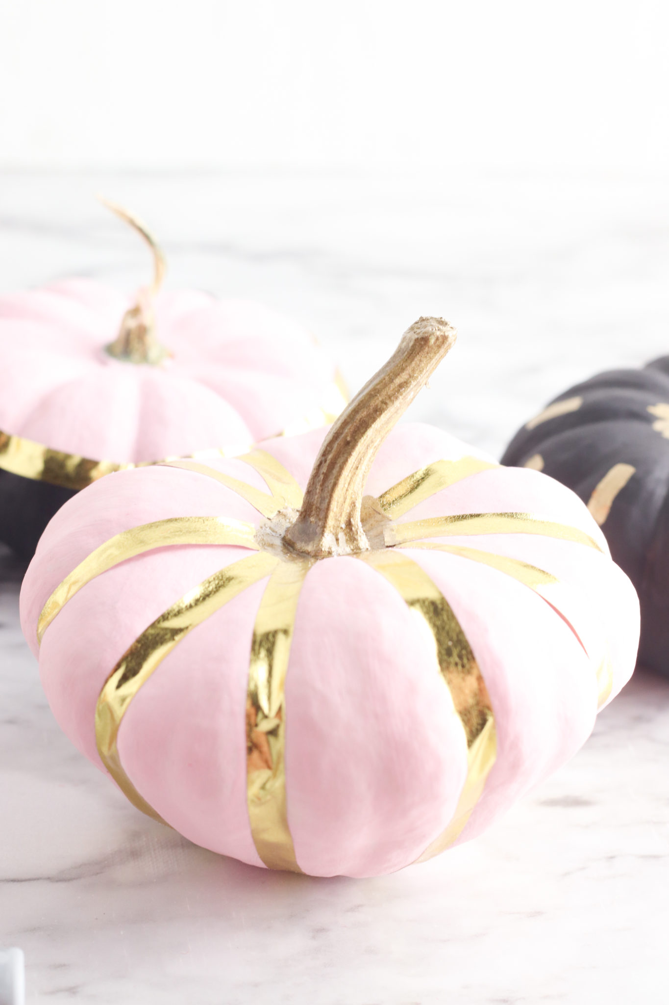 Pumpkin Painting Ideas Pink Gold THE SWEETEST DIGS   Metallic Gold Painted Pumpkins Ideas Diy 6 1365x2048 