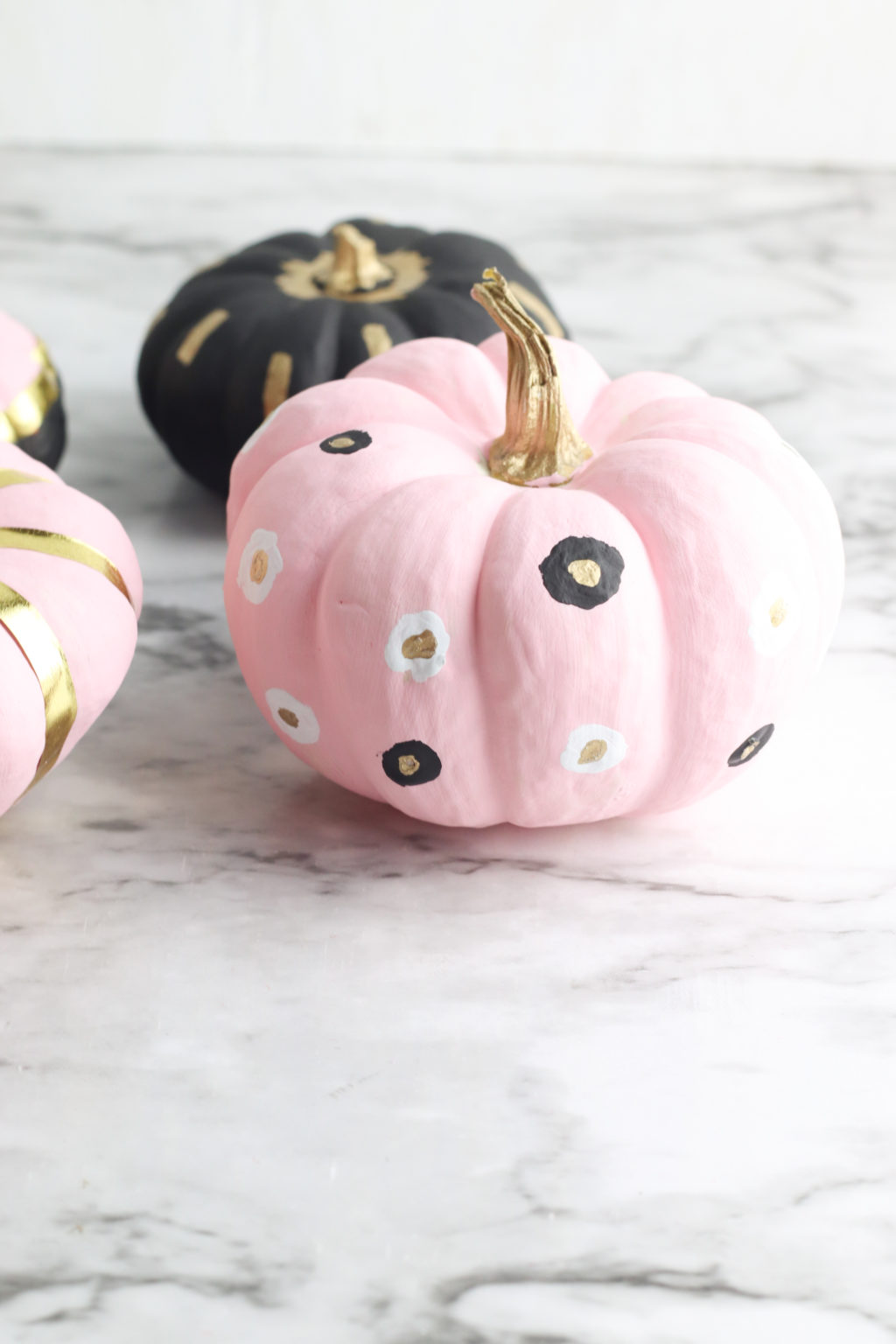 Pumpkin Painting Ideas Pink Gold THE SWEETEST DIGS   Metallic Gold Painted Pumpkins Ideas Diy 7 1024x1536 