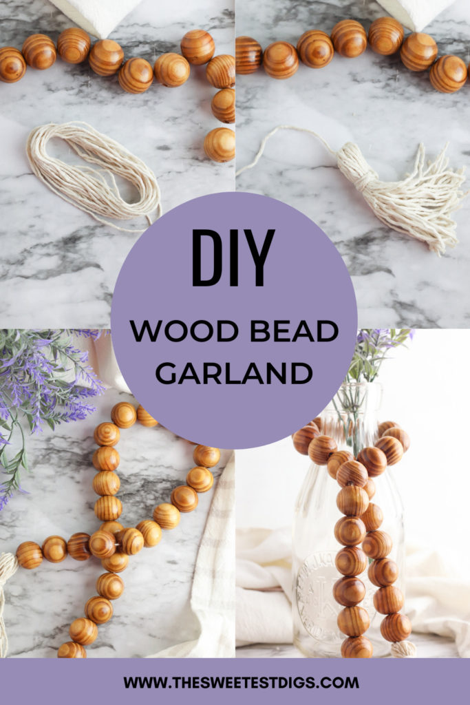 $5 DIY: How to Make a Wood Bead Garland with Tassels  Little House of Four  - Creating a beautiful home, one thrifty project at a time.