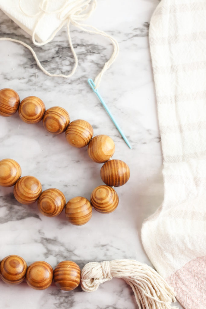 How to Make WOOD BEAD Garland and Tassels Tutorial, Easy DIY